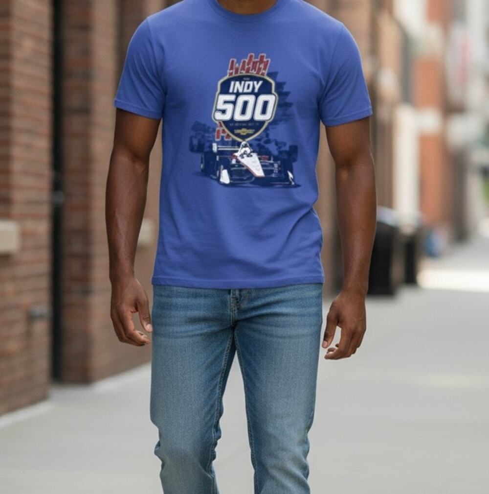 Indianapolis 2019 Indy 500 T-Shirt Men's XL Blue Gildan Short Sleeve